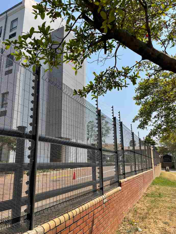 high density clear view fencing powder coated black grey anthracite with piggyback electrical fence high density clear view fencing powder coated black grey anthracite with piggyback electrical fence