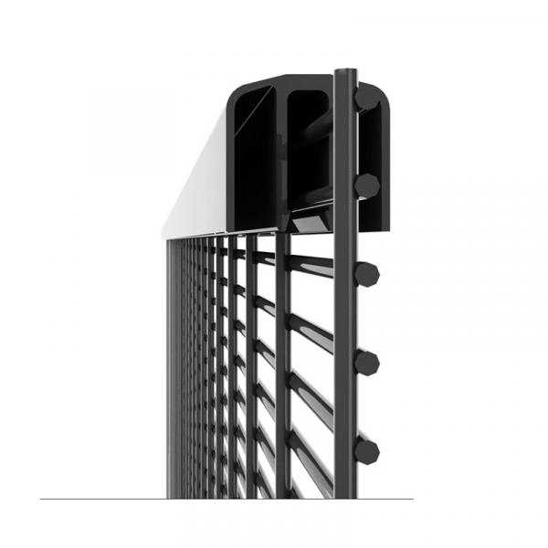 high density clear view fence with top rail powder coated black grey anthracite